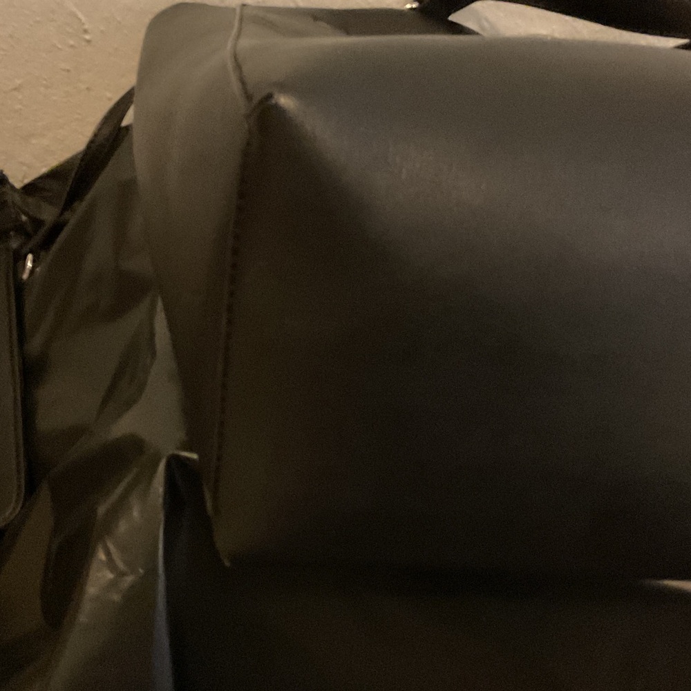 Karl Lagerfeld Black Leather Tote with Silver Accents - Picture 11 of 12